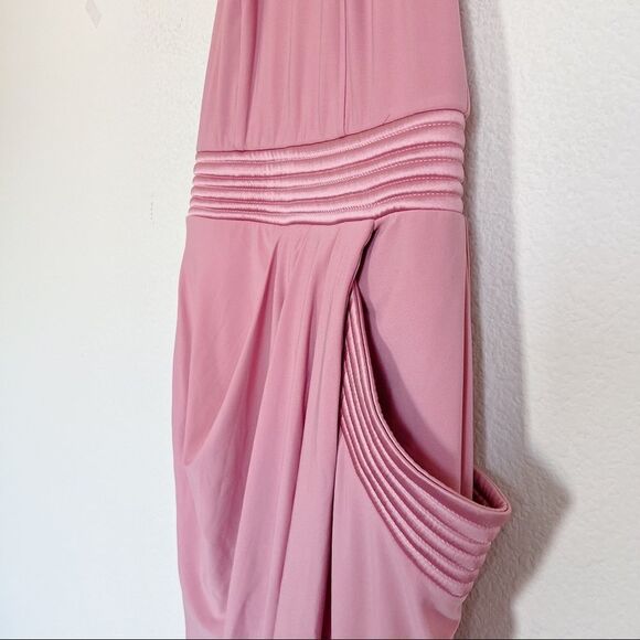 ZHIVAGO Miracle Satin-Panel Halter Midi Dress - Picture 7 of 10